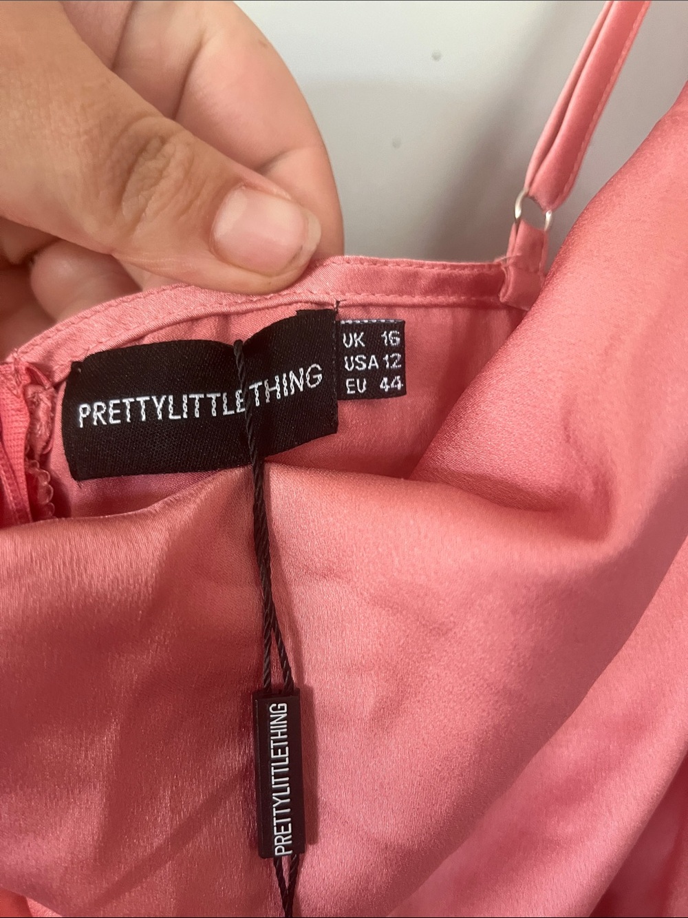 PrettyLittleThing Rose Pink Satin Cowl Midi Dress 16 - Picture 2 of 10